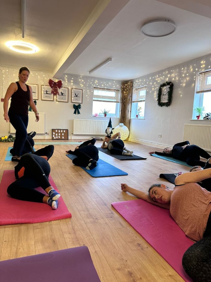 picture of Sarah, smiling at studio, SR Pilates UK, based in Horsforth, Leeds, West Yorkshire
